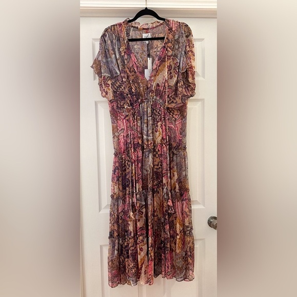 NWT Misa Los Angeles Ilya boho paisley Tapestry Printed Long Midi Dress sz Med - Picture 8 of 14